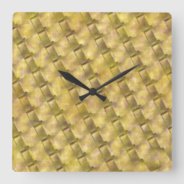Shapes in light brown, aged or dirty effect. square wall clock (Front)