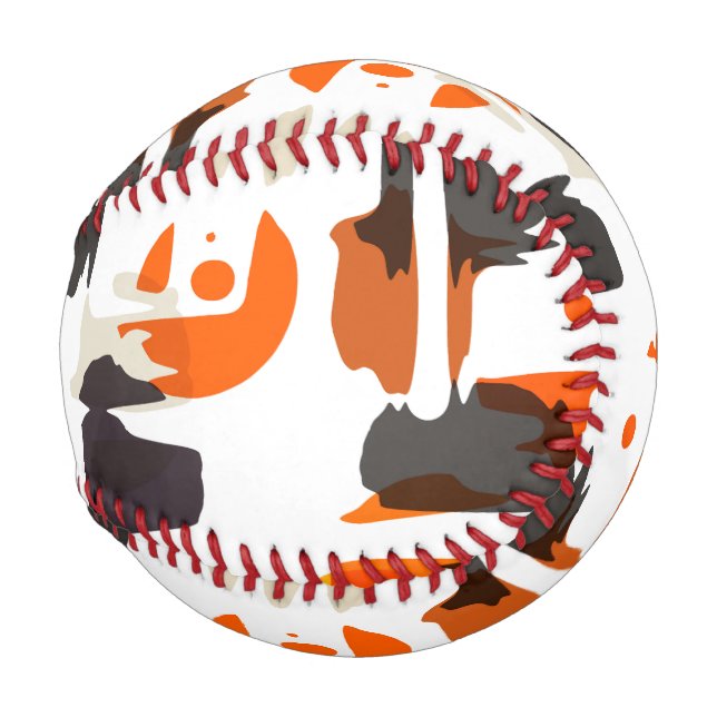 Shapes in retro colors abstract design baseball (Front Right)