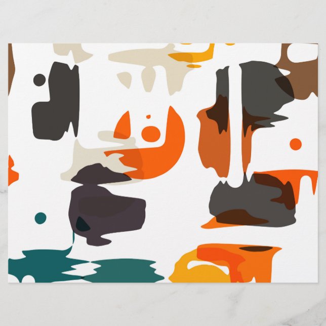 Shapes in retro colors abstract design flyer (Front)