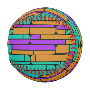 Shapes in retro colors baseball