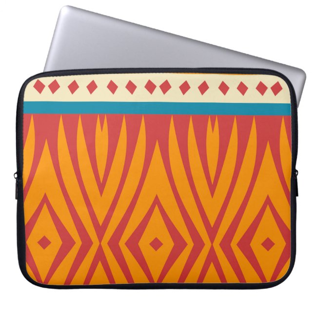 Shapes in retro colors laptop sleeve (Front)