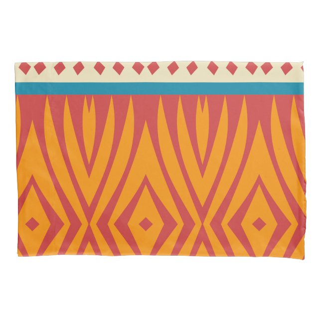 Shapes in retro colors pillow case (Front)