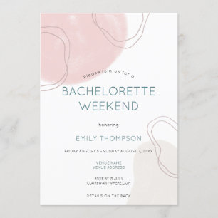 Shapes Lines Itinerary Bachelorette Party Weekend Invitation
