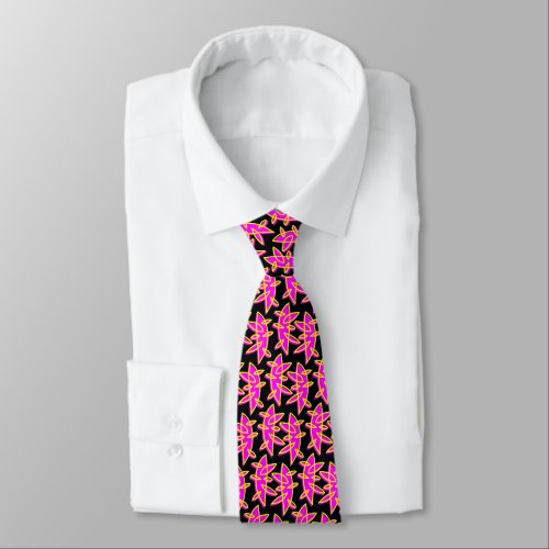 Shapes _ Magenta and Yellow on Black Neck Tie