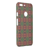 Shapes of "red strokes float" on green background uncommon google pixel XL case (Back/Right)