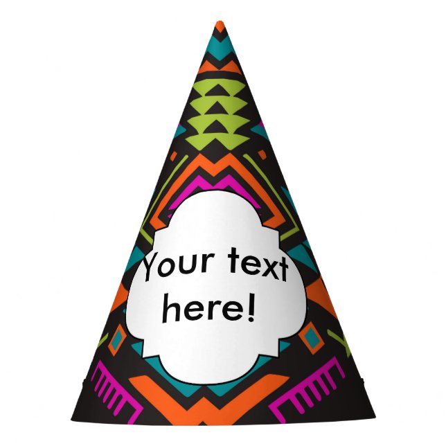 Shapes on a black background party hat (Front)
