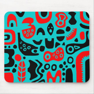 Shapes - On Aqua-Blue Mouse Pad