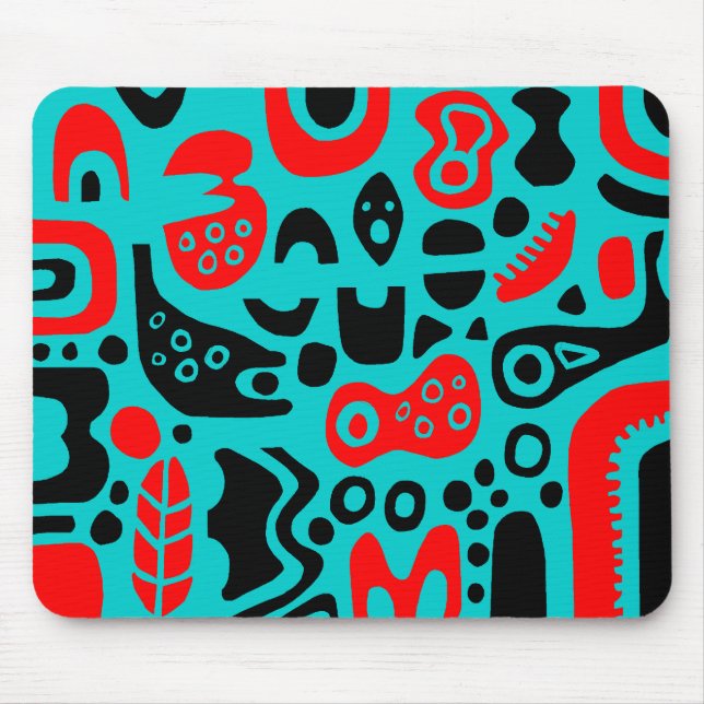 Shapes - On Aqua-Blue Mouse Pad (Front)