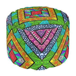 Shapes on different colors on a pillow
