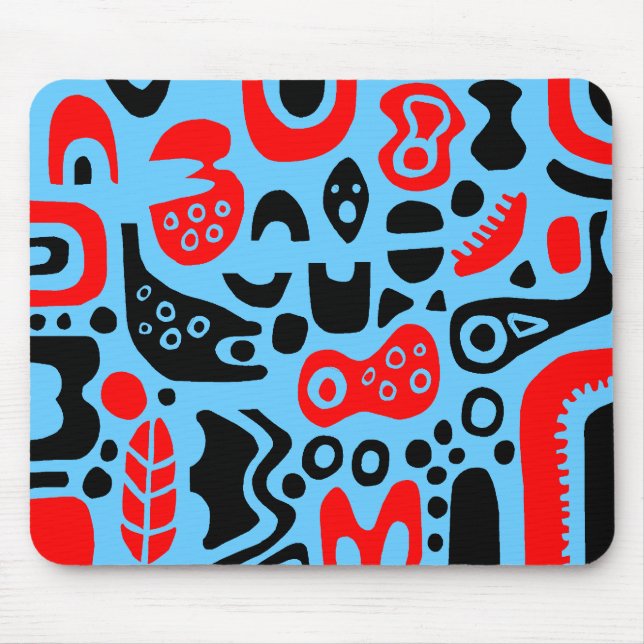 Shapes - On Pale Blue Mouse Pad (Front)
