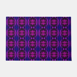 Shapes, "pink strokes float" on blue background? doormat