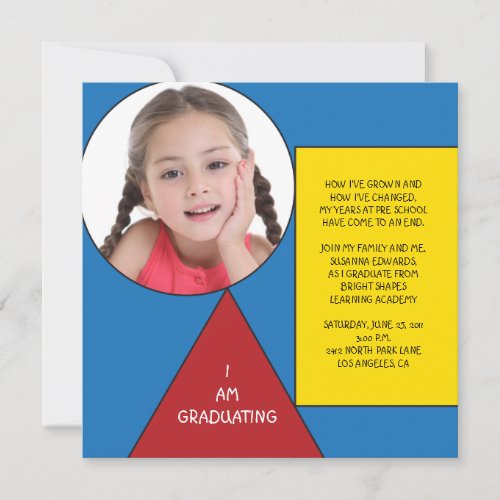 Shapes Preschool/Kindergarten Graduation Custom Announcements