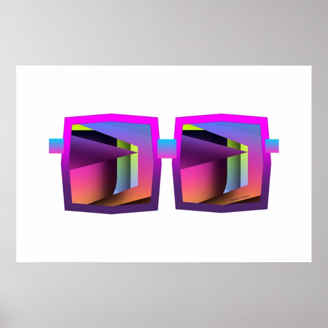 Shapes Reflected Eyeglasses Poster (Front)