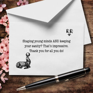Shaping Minds Without Losing Yours-Impressive Letterpress Thank You Card