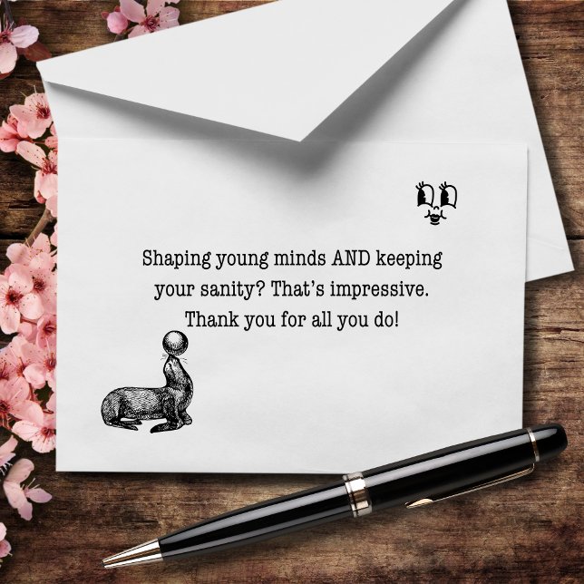 Shaping Minds Without Losing Yours-Impressive Letterpress Thank You Card (Creator Uploaded)