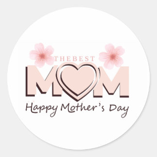 SHappy Mother's Day! | Cute Typography  Classic Round Sticker