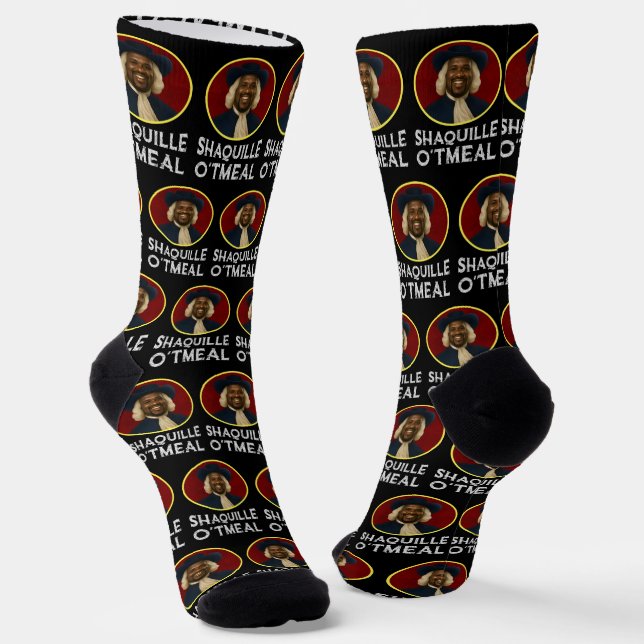 Shaquille Oatmeal Funny Meme Socks (Angled)
