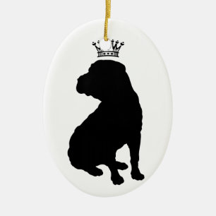 Shar Pei Basic Black Crown Silhouette Ceramic Ornament