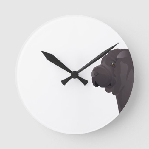 Shar Pei Basic Design Templates Round Clock