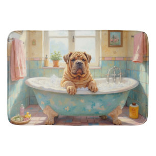 Shar-Pei Bath Time Cute Bathroom Decor Mat