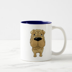 Shar-Pei - Big Nose and Butt Two-Tone Coffee Mug