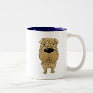 Shar-Pei - Big Nose and Butt Two-Tone Coffee Mug