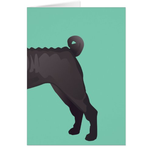 Shar Pei Black Dog Breed Curly Tail Card