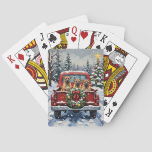 Shar Pei Christmas Red Truck Holiday Poker Cards