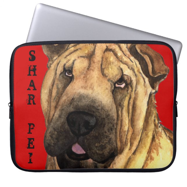Shar-Pei Color Block Laptop Sleeve (Front)