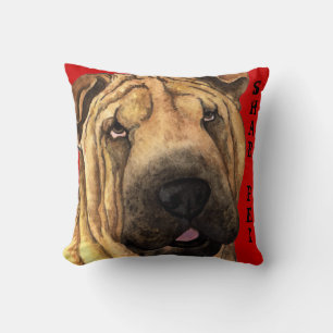 Shar-Pei Color Block Throw Pillow