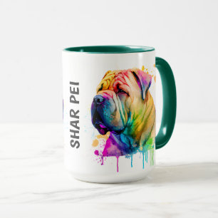 Shar Pei Colorful Personalized  Mug