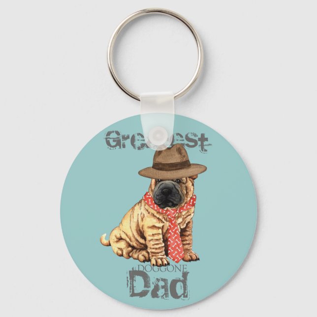 Shar-Pei Dad Keychain (Front)