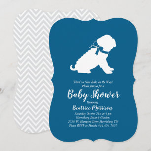 Shar-Pei Dog Baby Shower Blue Boy Invitation