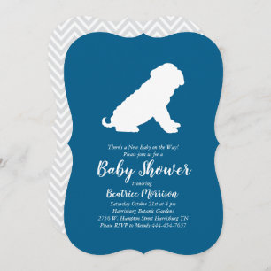 Shar-Pei Dog Baby Shower Blue Boy Invitation