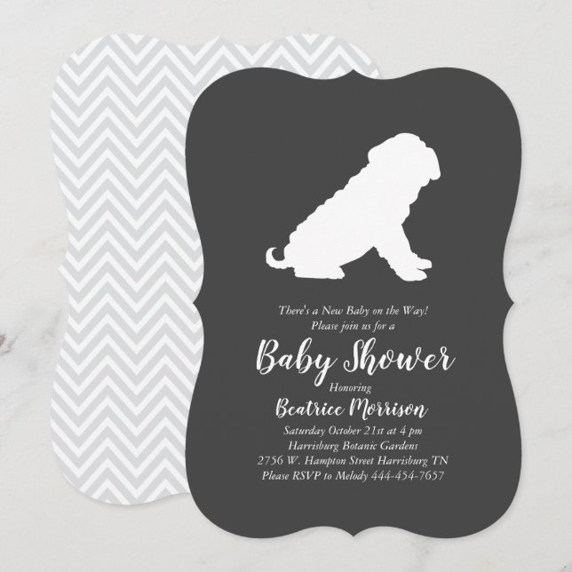 Shar-Pei Dog Baby Shower Gender Neutral Invitation (Front/Back)