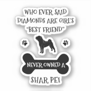 Shar Pei dog best friend vinyl Sticker