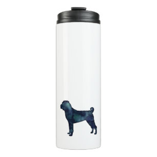 Shar-Pei Dog Breed Black Watercolor Silhouette The Thermal Tumbler