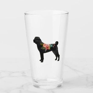 Shar-Pei Dog Breed Boho Floral Silhouette Glass