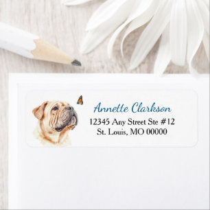 Shar-Pei Dog Butterfly Wonder Return Address Label