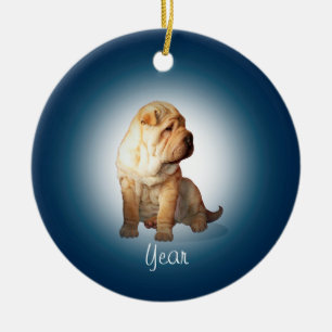 Shar Pei Dog Ceramic Ornament