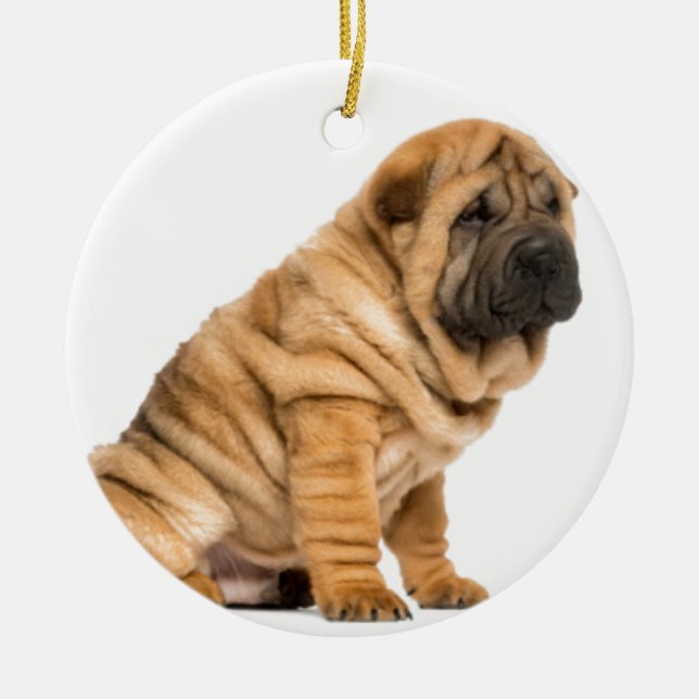 Shar pei Dog Ceramic Ornament (Front)