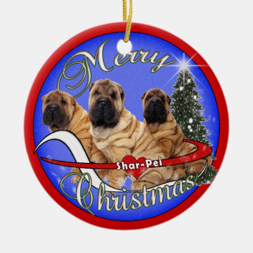 SHAR_PEI DOG CHRISTMAS ORNAMENT