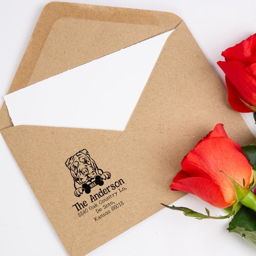 Shar Pei Dog Custom Return Address  Rubber Stamp