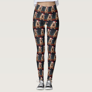 Shar Pei Dog in Snow Christmas Leggings