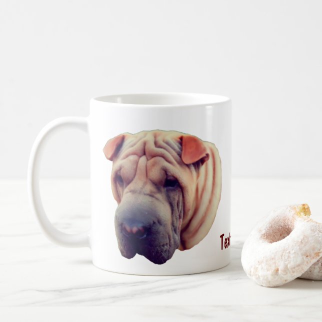 Shar Pei Dog Lover Personalized Coffee Mug (With Donut)