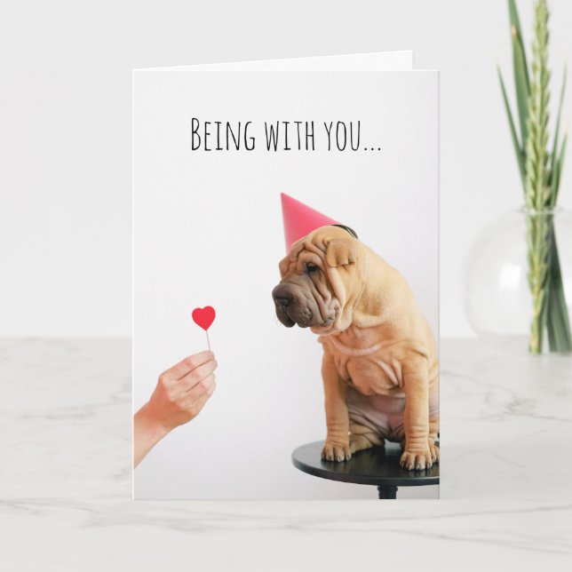 Shar Pei Dog Lover Thinking of You Friend Card (Front)