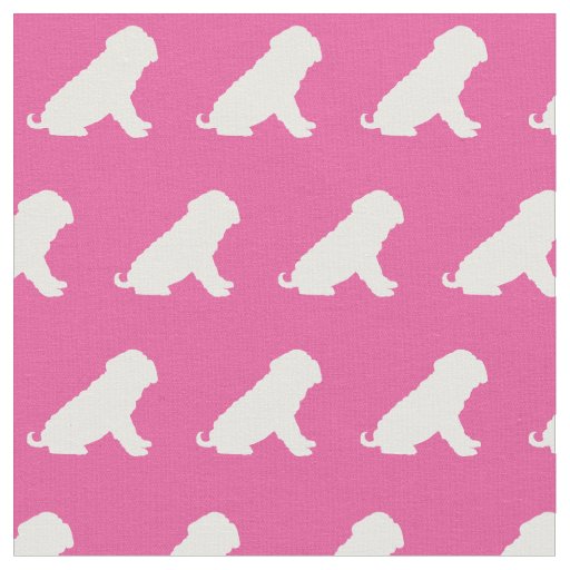 Shar Pei Dog Silhouette Pet Pink Fabric