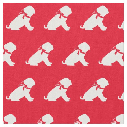 Shar Pei Dog Silhouette Pet Red Fabric