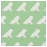 Shar Pei Dog Silhouette Pet Sage Green Fabric