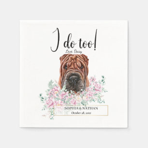 Shar Pei Dog Wedding Cocktail Napkins